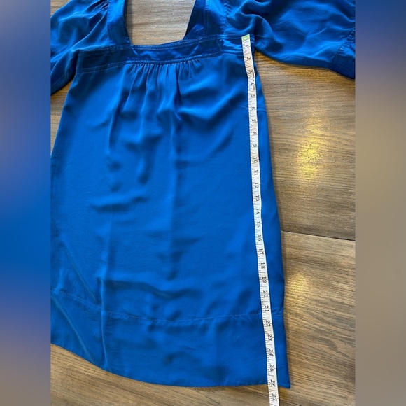 Banana Republic Royal Blue 100% Silk Shift Mini Cocktail Dress Sz Small - Picture 12 of 13